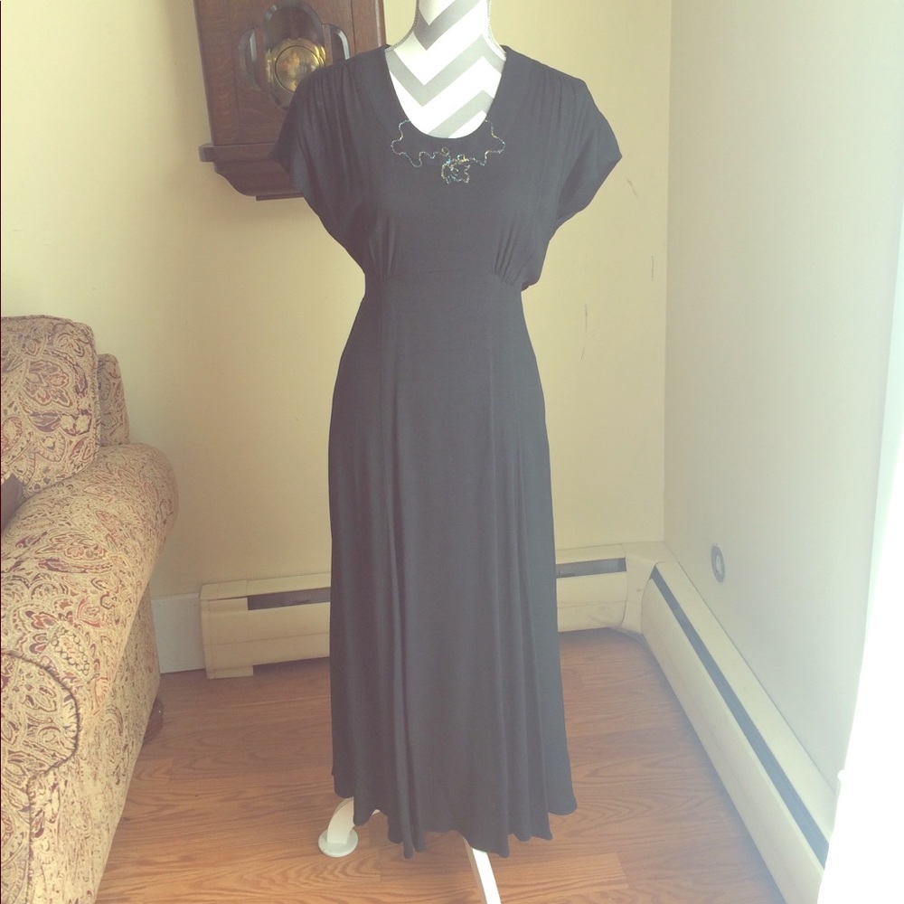 Carole Little vintage black dress size 8